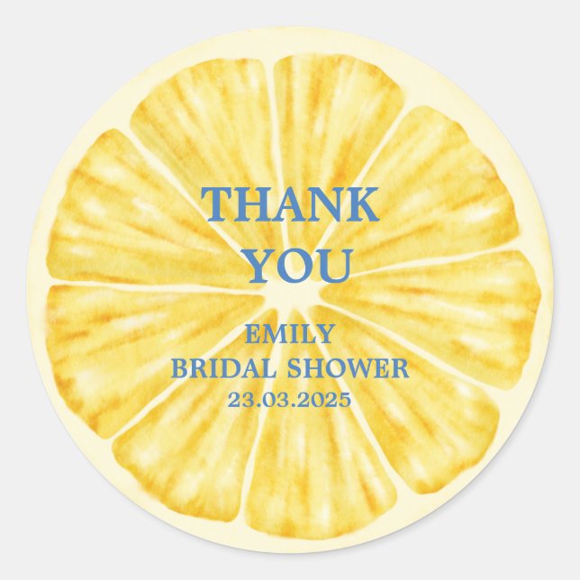 Sticker Rond Lavage d'été fruit citron Shower de mariage  (Devant)