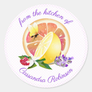 Sticker Rond Lavande de fruits citronnée citron   Canne