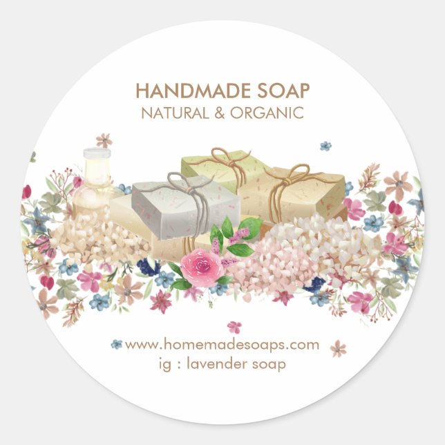 Sticker Rond Lavande de savon Spa naturel (Devant)