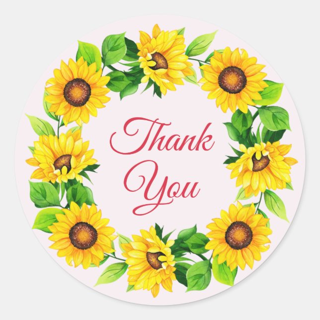 Sticker Rond Lavande de tournesol Merci (Devant)