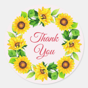Sticker Rond Lavande de tournesol Merci