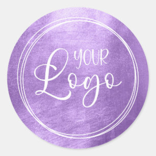 Sticker Rond Lavande Lumineuse Faux Foil pour votre logo