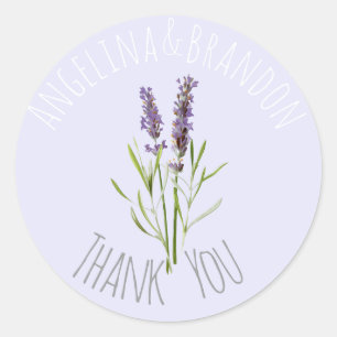 Sticker Rond Lavande vintage pour les mariages - Merci