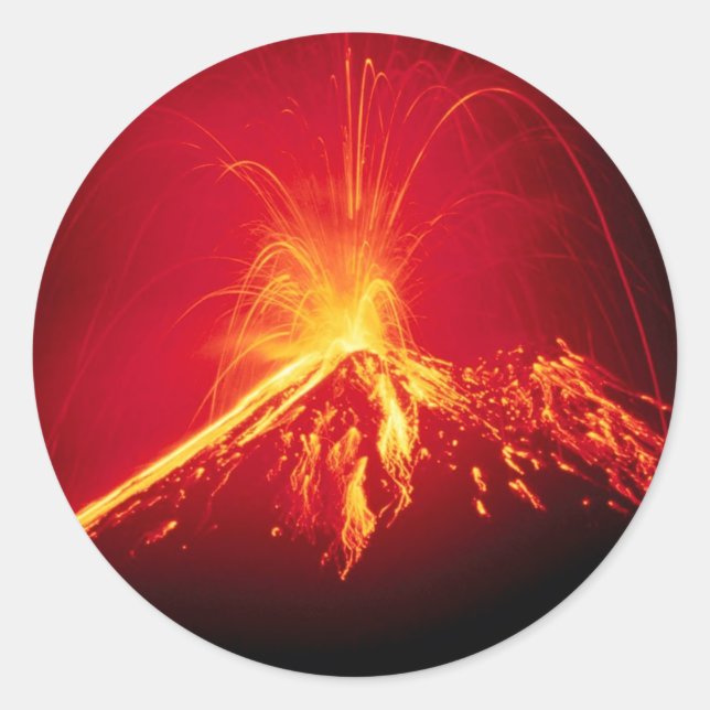 Sticker Rond Lave chaude de volcan Costa Rica 1991 (Devant)