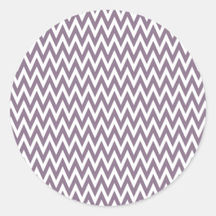 Sticker Rond Lavender Elegant Chevron Design