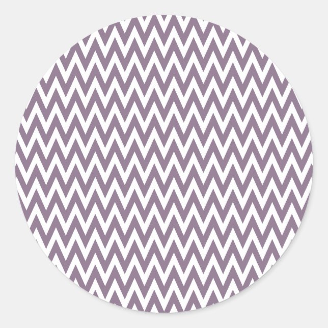 Sticker Rond Lavender Elegant Chevron Design (Devant)