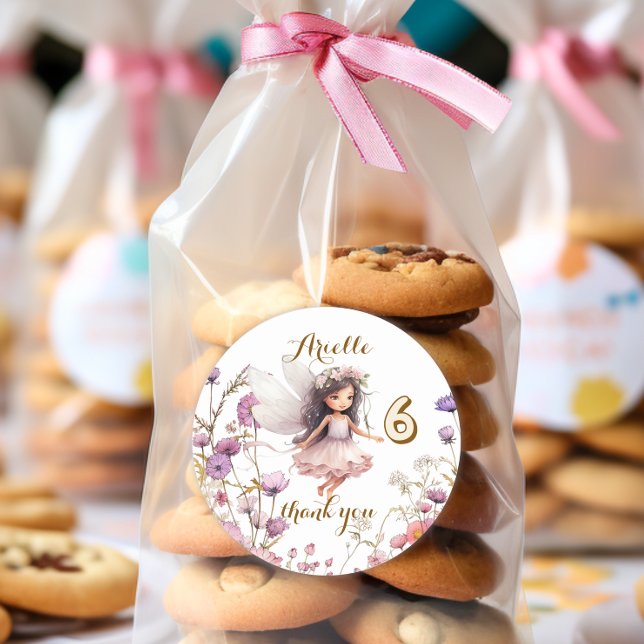 Sticker Rond Lavender Fairy fleur sauvage merci (Créateur téléchargé)