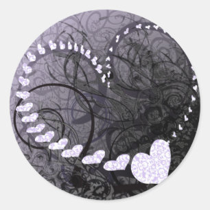 Sticker Rond Lavender Heart
