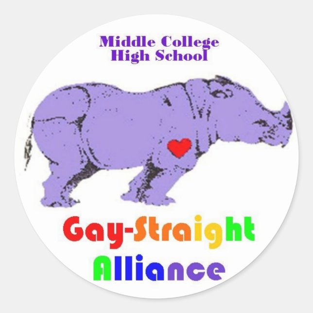 Sticker Rond Lavender Rhino (Devant)