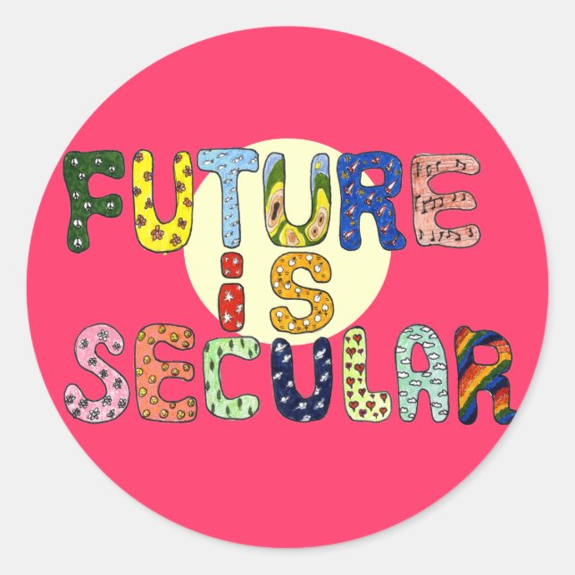 STICKER ROND L'AVENIR EST LAÏQUE (Devant)