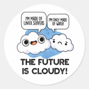 Sticker Rond L'Avenir Est Nuageux Bruyant Météo Ordinateur Pun