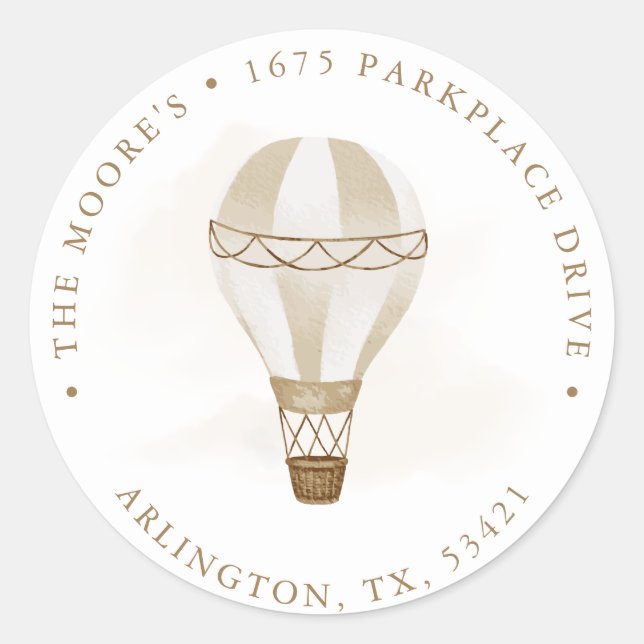 Sticker Rond L'aventure attend Neutre | Adresse de retour (Devant)