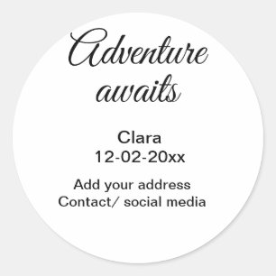 Sticker Rond L'aventure commence ajouter nom date année lieu