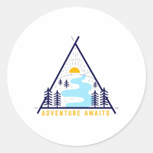 Sticker Rond L'aventure du camping