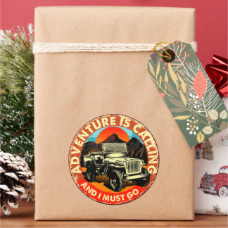 Sticker Rond L'aventure en quatre roues motrices m'appelle et j