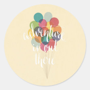 Sticker Rond L'aventure est dehors Il y a design moderne ballon