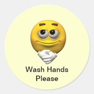 Sticker Rond Laver les mains s'il vous plaît