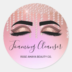 Sticker Rond Laveuse Rose de luxe en or Diamond Drivers Lash Cl