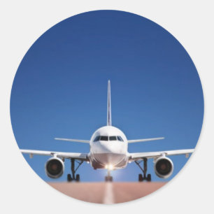 STICKER ROND L'AVION S'EST INSTALLÉ SUR LA PISTE