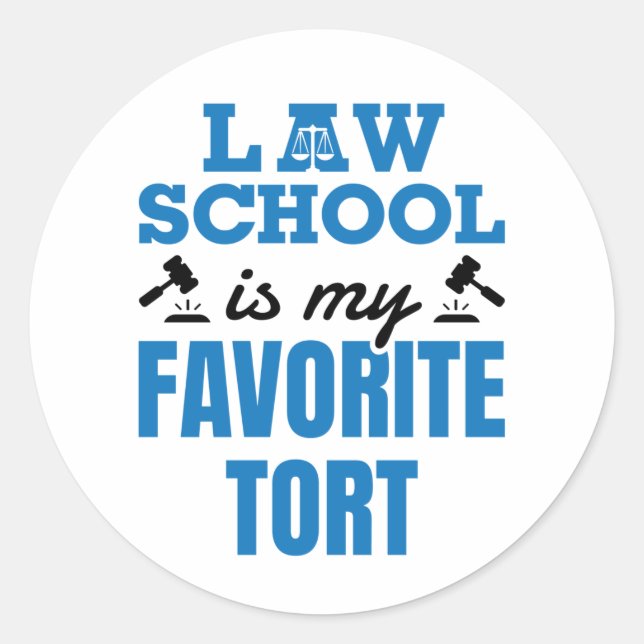 Sticker Rond Law School Is My Favorite (Devant)