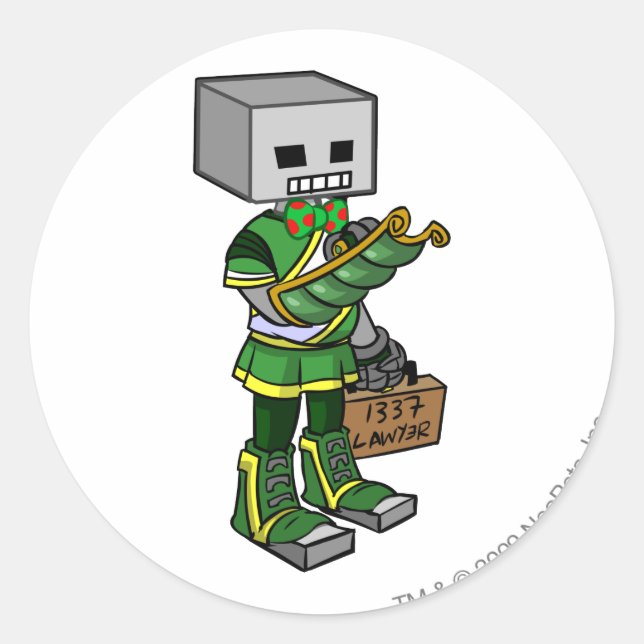 Sticker Rond Lawyerbot Brightvale Joueur du personnel (Devant)