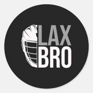 Sticker Rond Lax Bro Drôle Lacrosse Joueur Garçon Enfants