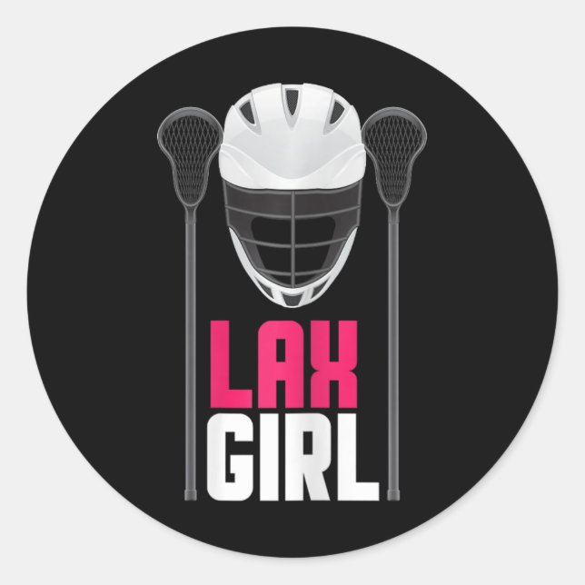 Sticker Rond Lâx Joueuse Lax Stick Lacrosse Team (Devant)