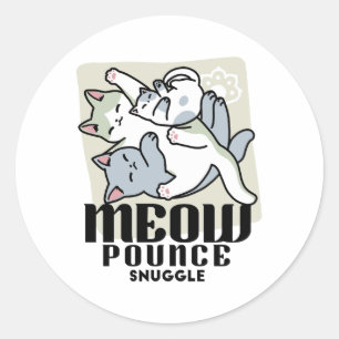 Sticker Rond Laze Furr Days - Cute Lazy Cats Design