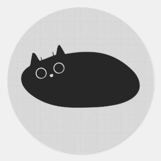 Sticker Rond Lazy Black Cat | Cadeaux pour Amoureux de les chat
