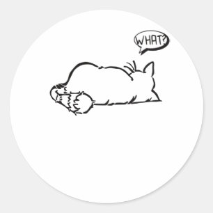 Sticker Rond Lazy Cat - Quoi ? - Chats