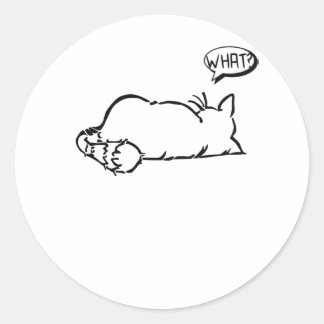 Sticker Rond Lazy Cat - Quoi ? - Chats
