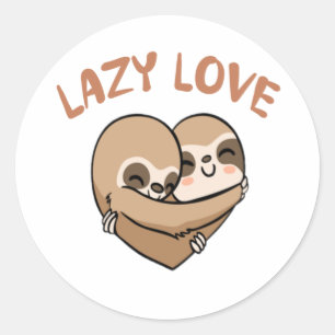 Sticker Rond Lazy Love