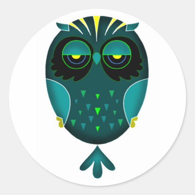 Sticker Rond Lazy Owl (Devant)