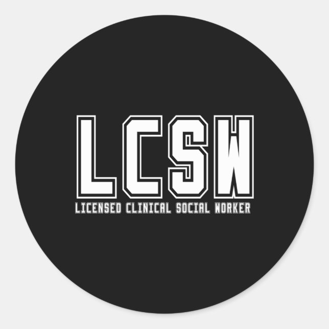 Sticker Rond Lcsw Clinique Social Travailleur Graduation (Devant)