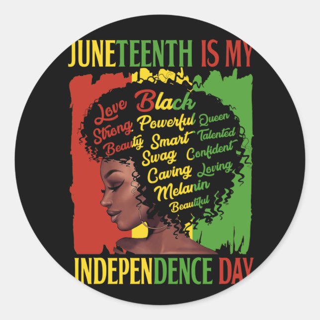 Sticker Rond Le 11 Juillet, C'Est Mon Jour De L'Indépendance (Devant)