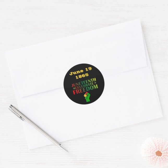 Sticker Rond Le 11° juin célèbre la solidarité pour la liberté  (Enveloppe)