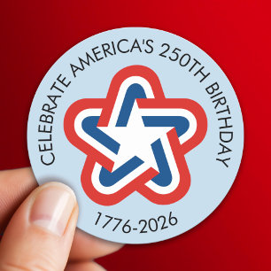 Sticker Rond Le 250e anniversaire de l'Amérique - 1776-2026 Vin