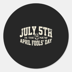 Sticker Rond Le 5 juillet est le nouveau jour des poissons d'av