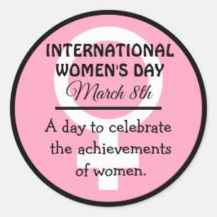 Sticker Rond Le 8 mars est la Journée internationale de la femm