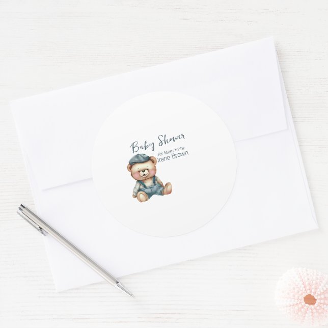 Sticker Rond Le Baby shower Charmant (Enveloppe)