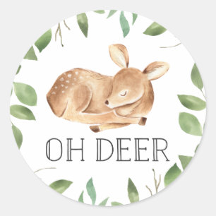 Sticker Rond Le Baby shower de Corte Oh Deer
