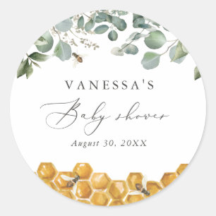 Sticker Rond Le Baby shower de verdure Can Bee
