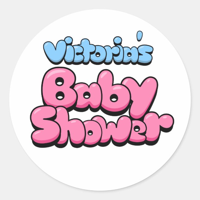 Sticker Rond Le Baby shower de Victoria (Devant)