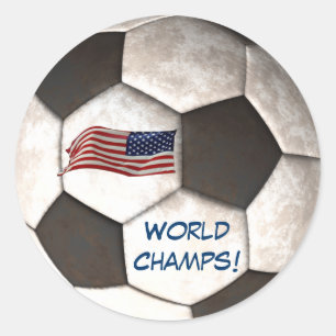 Sticker Rond Le ballon de football "monde des Etats-Unis mâche"