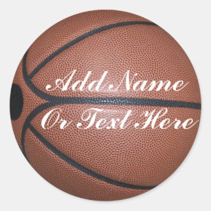STICKER ROND LE BASKET-BALL AJOUTENT VOTRE NAME-STICKER