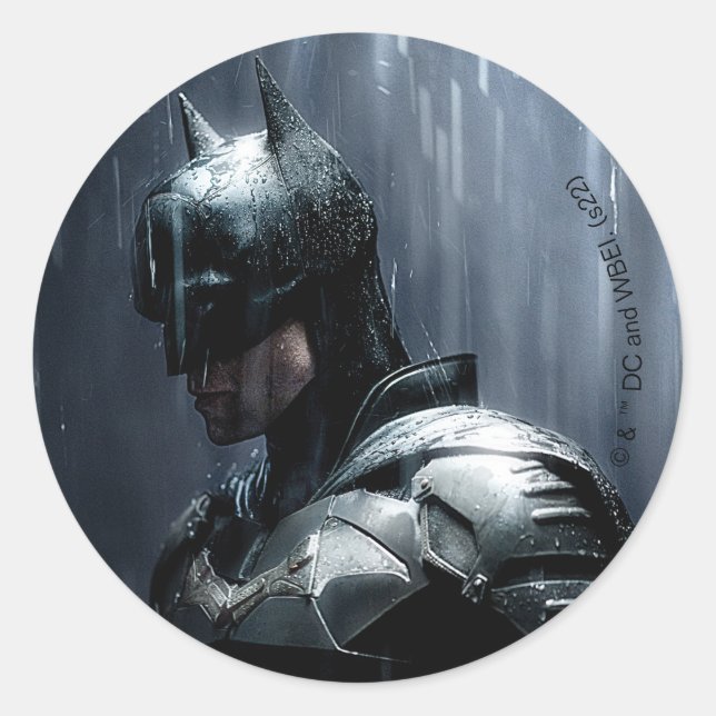 Sticker Rond Le Batman sous la pluie (Devant)