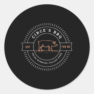 Sticker Rond Le BBQ de Circé Mythologie grecque drôle 1 