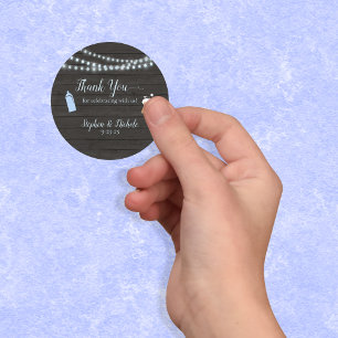 Sticker Rond Le bébé brasse du Merci de Baby shower bleu