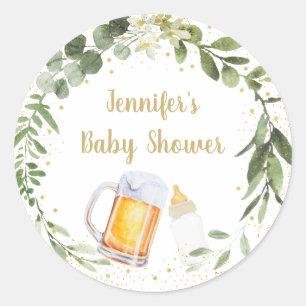 Sticker Rond Le bébé brasse un Baby shower de verdure