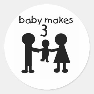 Sticker Rond Le bébé fait 3